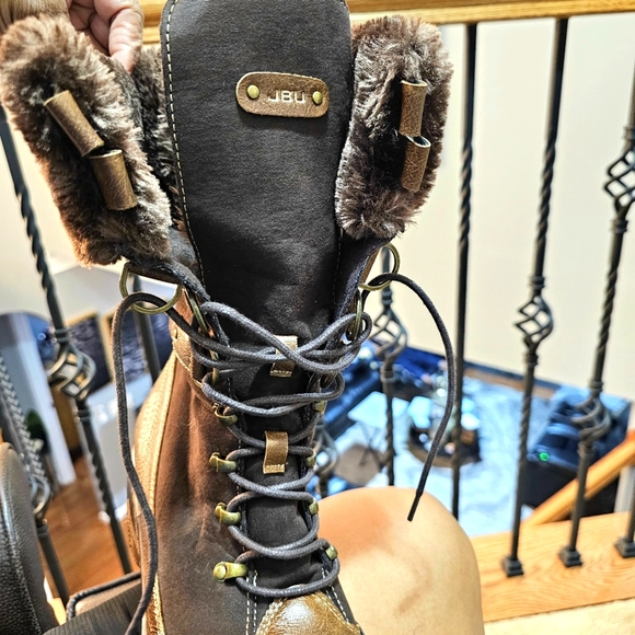 JAMBU JBU Adventure Designs Vegan Brown & Fur Zip Up Boots Women's Size 9M - Picture 9 of 10